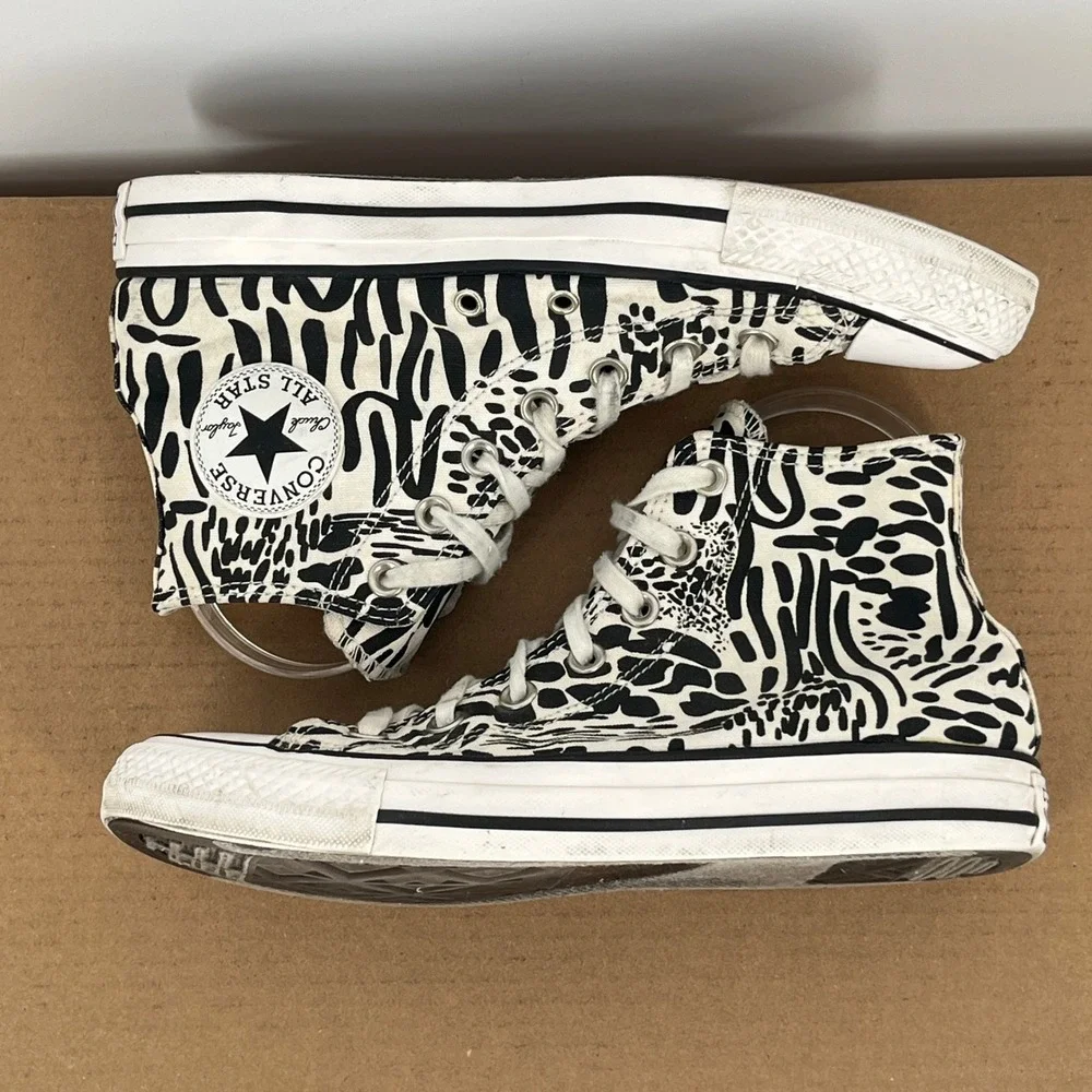 Converse Chuck Taylor All Star Hi Animal Print Canvas Sneakers Womens 8 - Picture 8 of 11